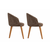 HANAH HOME Set 2 stolice Bentley Brown Dark Oak