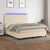 Vidaxl Box spring postelja z vzmetnico LED krem 180x200 cm blago