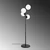 Aberto Design Podna lampa Faze-NT-115-1, 130 cm, 4 x E27, Crna