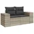 Set sofe 7 pcs Svijetlo siva i tamno siva Poli Rattan i čelik