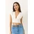 Bianco Lucci Ženska bluza 60284037, V-izrez, Bela