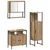 Set namještaja za kupaonicu 3 kom. Smeđa 33 x 33 x 120,5 cm