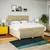 Vidaxl Box spring postelja z vzmetnico krem 200x200 cm blago