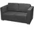 Trodijelni set sofa od tkanina tamnosivi