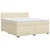 vidaXL Postelja boxspring z vzmetnico Krem 160 x 200 cm Blago