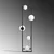 Aberto Design Podna lampa Corner 13775, 35 x 35 x 157 cm, 5 s (2xE27 & 3xE14), 250 cm Kabl, Crna