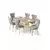 HANAH HOME Rasklopivi trpezarijski sto i stolice (7 delova) Esla Hrast Gold Grey
