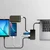 Hub postaja Techsuit QuantumNode 4v1 (H16) USB-C - 4x USB-A 3.0, ABS - črna