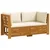 Set vanjskih sofa s jastukom 2 Komad Smeđa Čvrsto drvo akacije