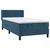 Vidaxl Box spring postelja z vzmetnico temno moder 90x190 cm žamet
