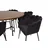 Venture Design Jedilna miza in stol komplet okrogla miza 140x75 cm stol 54x77x61 cm rjava črna