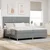 Vidaxl LED Box Spring Postelja Svetlo siva 200 x 200 cm blago