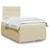Vidaxl Box spring postelja z vzmetnico krem 120x200 cm blago