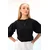 Trend Alacati Stili Ženska bluza sa 3/4 rukavima Alc-X13483, Okrugli izrez, Crna