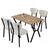 HANAH HOME Set Trpezarijski sto i 4 stolice Elma Cream Walnut