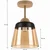 BRILAGI-LED Plafonski luster R GLASS 1xE27/60W/230V O 15,5cm bež/zadimljeno bež
