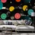 Samolepilna tapeta pisane retro vinilne plošče - 245x165