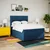 Vidaxl Box spring postelja z vzmetnico modra 140x200 cm blago