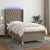Vidaxl Box spring postelja z vzmetnico LED taupe 100x200 cm blago