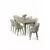 HANAH HOME Rasklopivi trpezarijski sto i stolice (7 delova) Asfel Travertine Cream