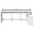 Radni stol LED bijeli 200 x 104 x 91 cm od konstruiranog drva