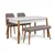 Hanah Home Set Trpezarijski sto, 2 trpezarijske stolice i klupa Santiago White Atlantic, Sivi