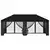 Pokrov za gazebo s bočnim zidovima 6 x 3 m Crna Poliester 190