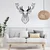 WallXpert metalni zidni ukras DEC-BL016, geometrijska glava jelena, 40 x 40 cm, crni
