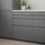 VOXTORP Front fioke, tamnosiva, 80x20 cm
