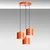 Opviq Luster Duz-195, 75-110cm, 45 cm, 3xE27, Narandžasti