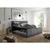 MID.YOU POSTELJA BOXSPRING 180 cm  x 200 cm , tekstil, leseni material temno siva