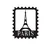 Wallity Zidna dekoracija Paris Stamp, Crna