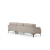 Atelier del Sofa Ugaona garnitura Leo 90x65x255cm Krem