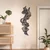 WallXpert metalni zidni ukras DCV-1001-MT, apstraktna lelujava traka od linija, 50 x 20 cm, crni