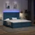 vidaXL Otomanska postelja z vzmetnico & LEDs modra 180x200 cm blago