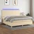 Vidaxl Box spring postelja z vzmetnico LED krem 200x200 cm blago