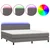 Krevet box spring s madracem LED sivi 160x200cm od umjetne kože