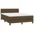 Vidaxl Box spring postelja z vzmetnico LED temno rjava 140x200cm blago