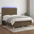 Vidaxl Box spring postelja z vzmetnico LED temno rjava 140x190cm blago