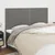 Vidaxl Vzglavje postelje temno sivo 180x5x118/128 cm blago