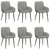 Trpezarijske stolice 6 pcs Baršun Svjetlosiva 57 x 50 x 85 cm