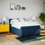 Vidaxl Box spring postelja z vzmetnico modra 140x200 cm blago