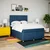 Vidaxl Box spring postelja z vzmetnico modra 140x200 cm blago