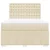 Vidaxl Box spring postelja z vzmetnico krem 140x190 cm blago