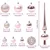 Set Božićnih Ukrasnih Kuglica 61 pcs Ružičasta Plastika