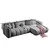 Atelier del Sofa Ugaona garnitura na razvlačenje N-Line Right, 265 x 185 x 95 cm, Siva