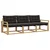 Set vanjskih sofa s jastukom 3 pcs Bijela i crna