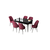 Hanah Home Set Trpezarijski sto i 6 stolica Zen, Bordo-crni