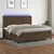 vidaXL vidaXL Box spring postelja z vzmetnico LED temno rjava 200x200cm blago, (20902123)