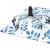 Decormat Podloga za stol Blue watercolor 140x100 cm 15 cm